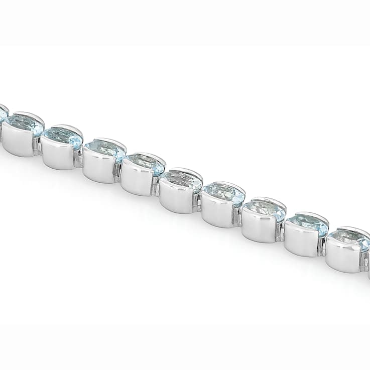 Sky Blue Topaz Tennis Bracelet In Sterling Silver 7.86ctw