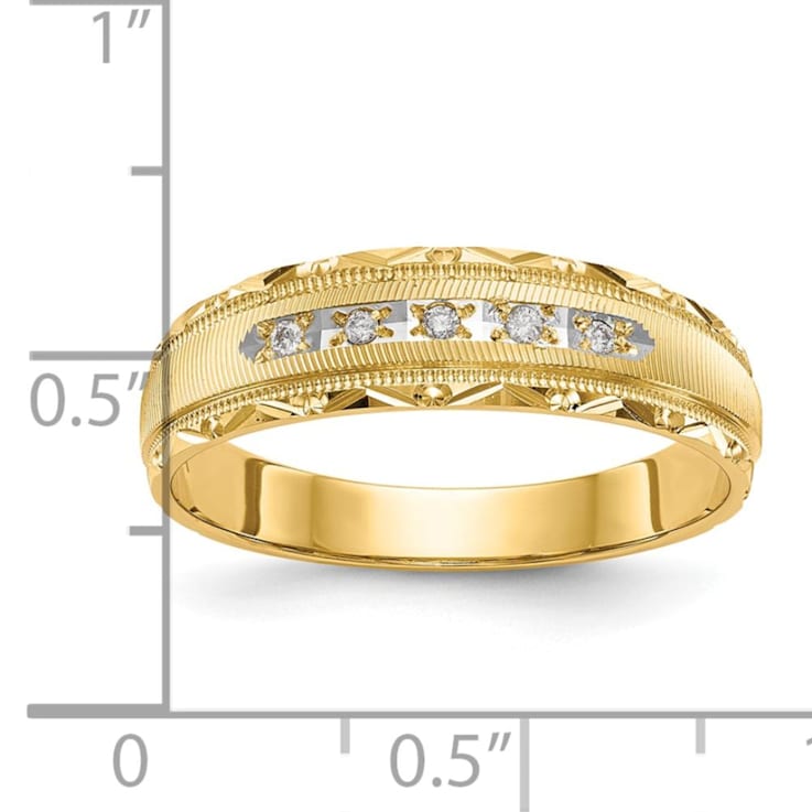 14K Yellow Gold AA Quality Mens Wedding Band