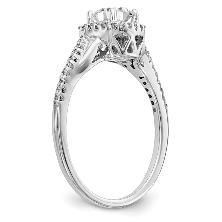 Rhodium Over 14K White Gold Lab Grown Diamond Complete Cushion Halo
Engagement Ring 0.70ctw
