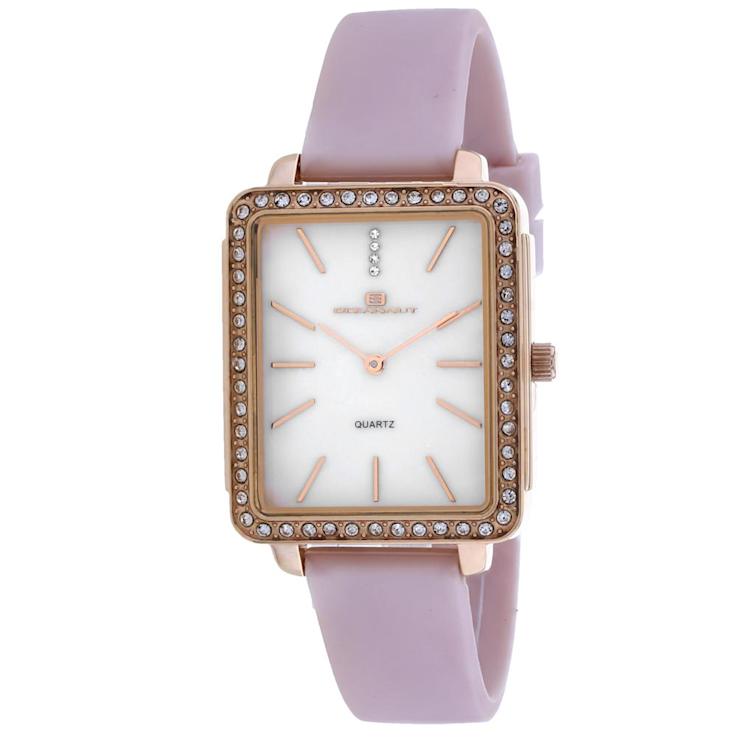 Oceanaut Women's Adorn White Dial, Rose Bezel, Pink Rubber Strap Watch