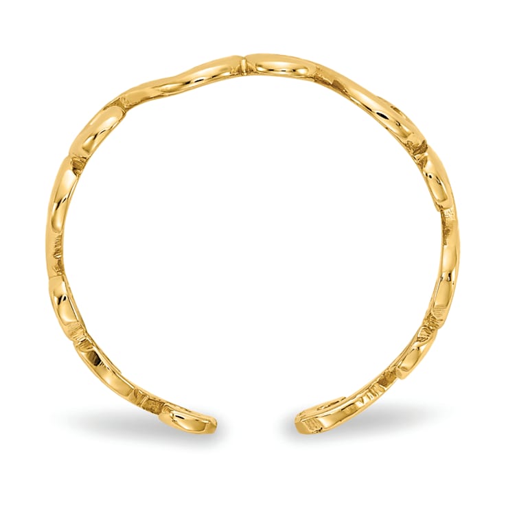 14K Yellow Gold Swirl Toe Ring