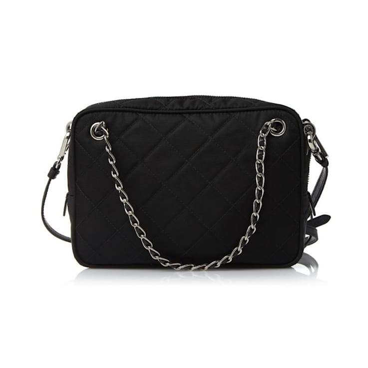 ★PRADA★ 24SS Women's Nylon Triangle Logo Cross Bag (1BD953 Prada Re-Edtion Nylon Quilted Black Triangle Logo Crossbody
