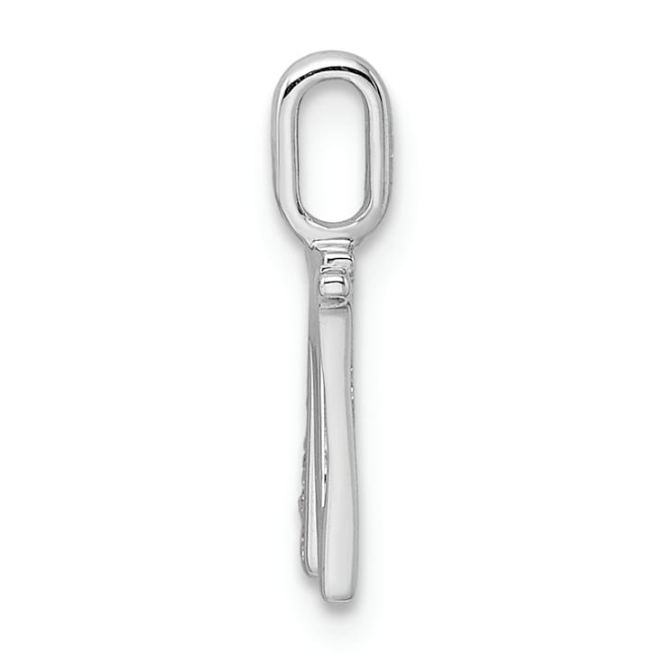 14K White Gold Diamond Letter W Initial Pendant