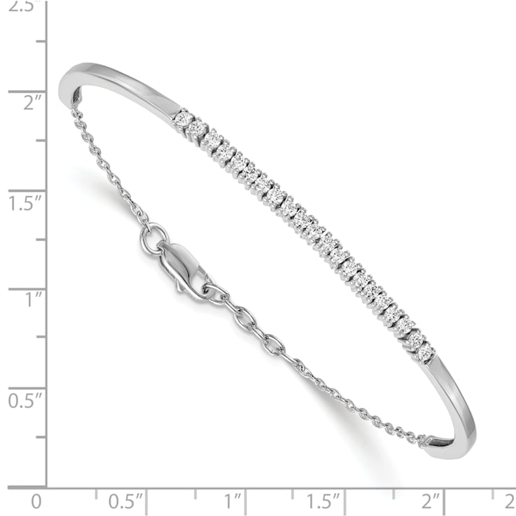 14K White Gold Lab Grown Diamond VS/SI GH, Bangle Bracelet