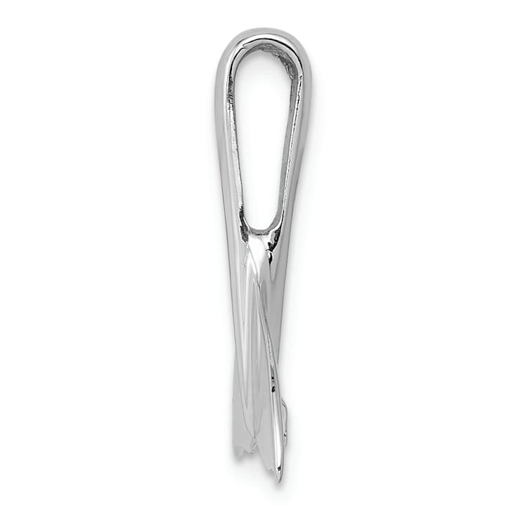 Rhodium Over 14k White Gold Whale Tail Slide Pendant