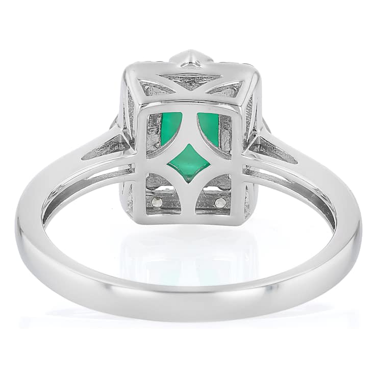 Zambian Emerald And Diamond Ring In Two-Tone Gold And Silver