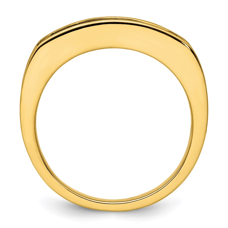 14K Yellow Gold Lab Grown Diamond SI1/SI2, G H I, Black Rhodium Men's Ring