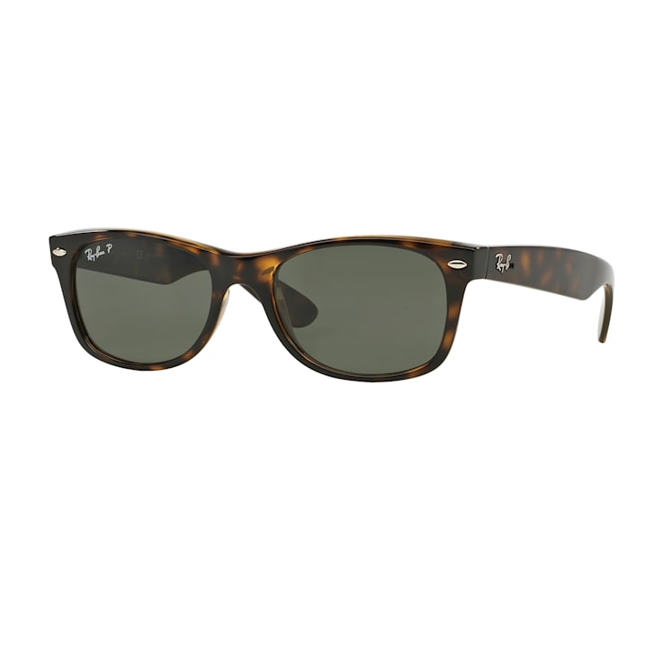 Ray-Ban New Wayfarer Tortoise / Green Polarized 58mm Sunglasses RB2132
902/58 58