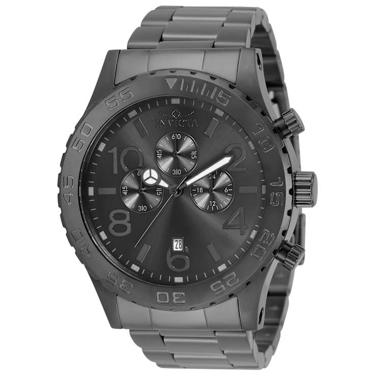Invicta Specialty 50mm Gunmetal Dial Stainless Steel Band Quartz Watch