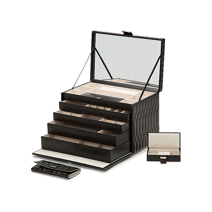 Caroline Extra Large Jewelry Box Black By Wolf