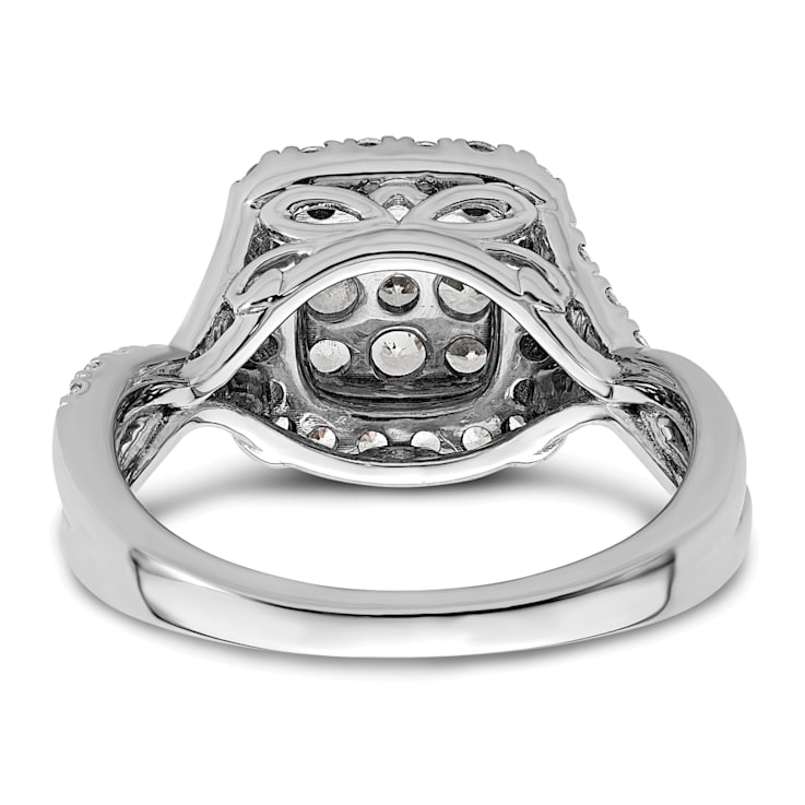 Rhodium Over 14K White Gold Lab Grown Diamond VS/SI GH, Cluster Ring 0.991ctw