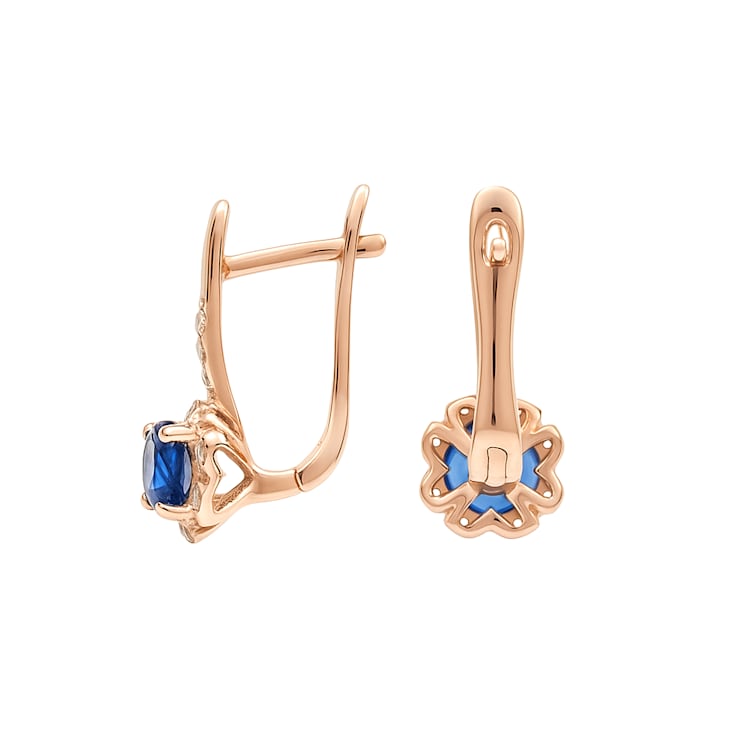 Blue lolite 14K Rose Gold Over Sterling Silver Drop Earrings
