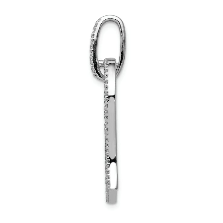 Rhodium Over 14k White Gold Diamond Heart Pendant