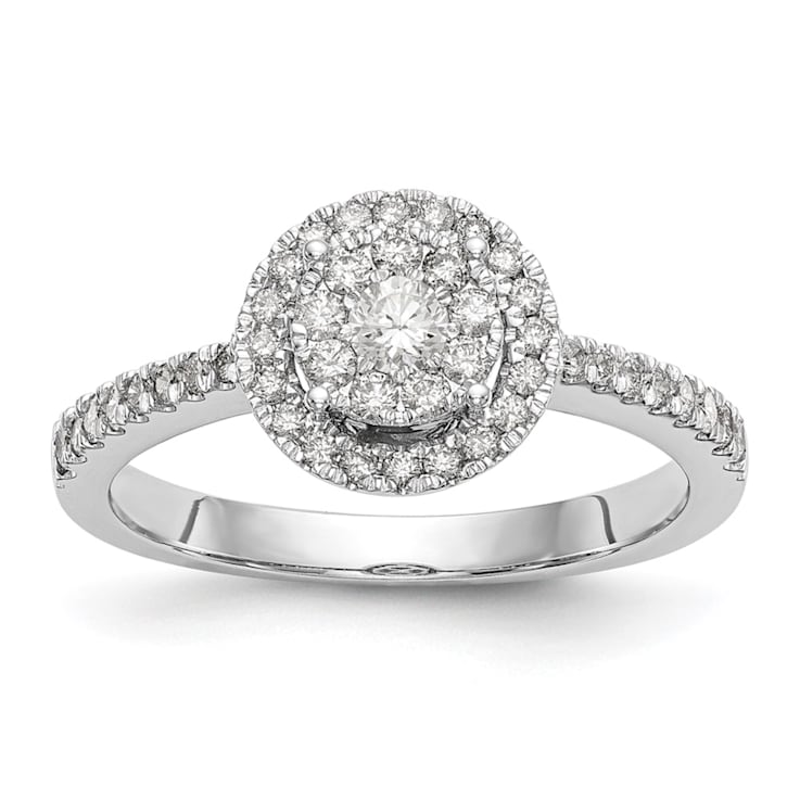 14k White Gold Lab Grown Diamond Cluster Engagement Ring 14k White Gold Lab Grown Diamond Cluster Engagement Ring