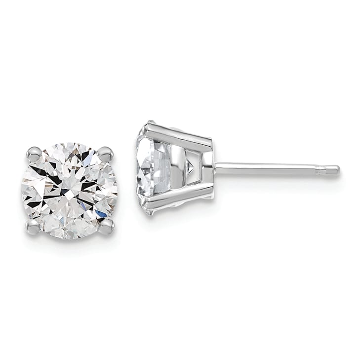 Rhodium Over 14K Gold Certified Lab Grown Diamond 3ct. VS/SI GH+,
4-Prong Earrings