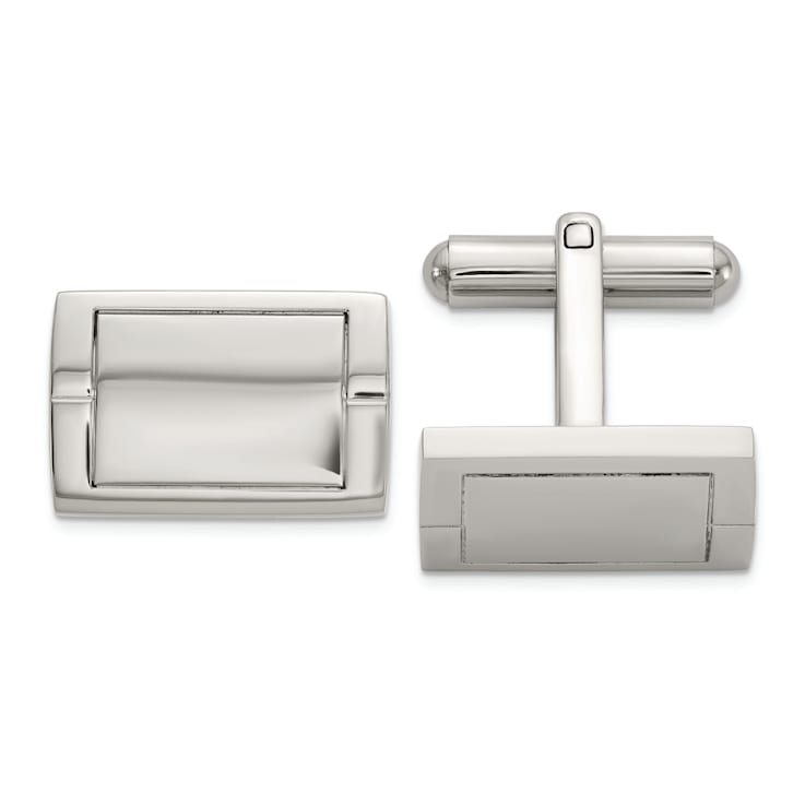 Stainless Steel Polished Rectangle Cuff Links