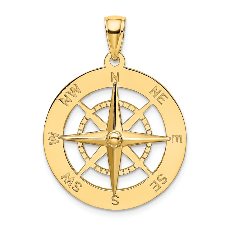 10K Yellow Gold Nautical Compass Charm