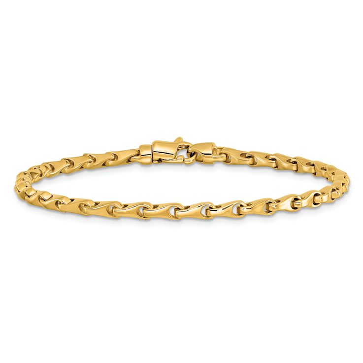 14k Yellow Gold 3.3mm Hand-Polished Fancy Link Bracelet
