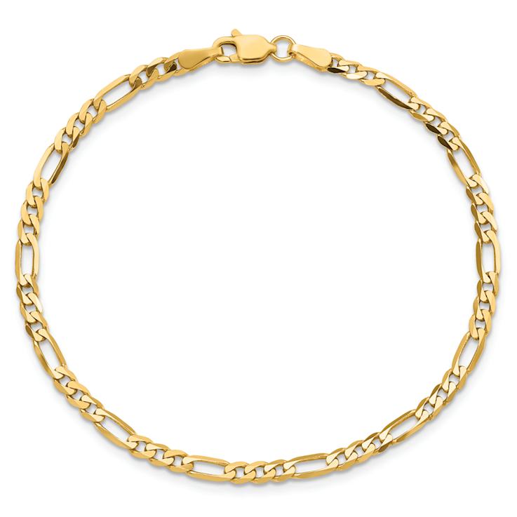 10k Yellow Gold Children's 3mm Flat Figaro Link Bracelet