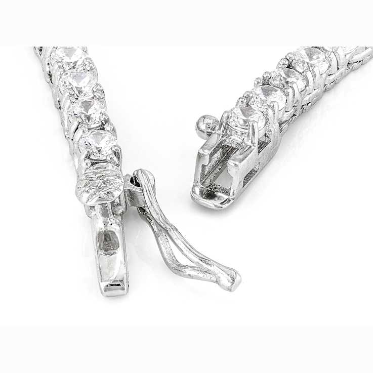 CZ Heart Tennis Necklace In Sterling Silver 17.10ctw 16 Inch