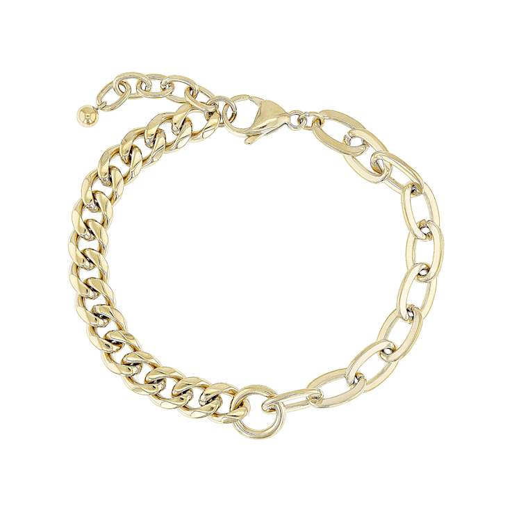 Multi-Link Bracelet With Extender In Gold-Tone