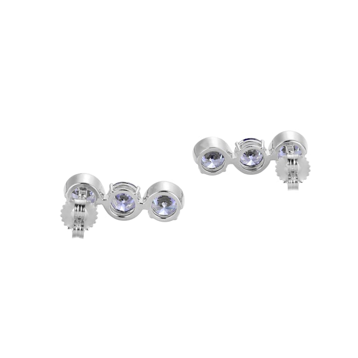 Blue Cubic Zirconia Platinum Over Silver December Birthstone Earrings 8.21ctw