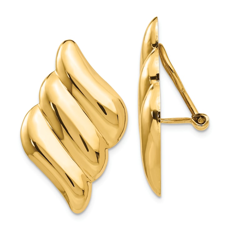 14k Yellow Gold Non-pierced Fancy Stud Earrings