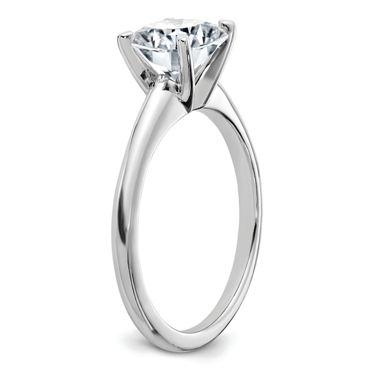 Rhodium Over 14K White Gold 1 3/4 ct. D E F Pure Light Round Moissanite
Solitaire Ring
