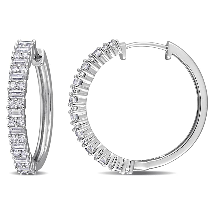 1.75ctw Created Moissanite Hoop Earrings in Sterling Silver