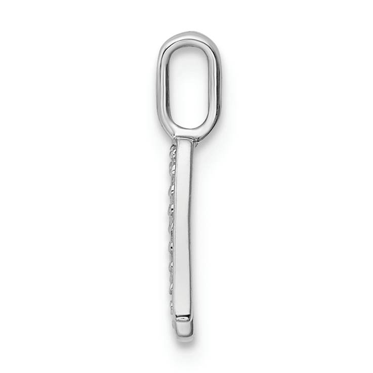 14K White Gold Diamond Letter A Initial Pendant