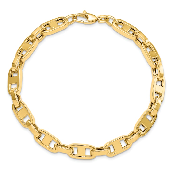 14K Yellow Gold Fancy 8.75-inch Link Bracelet