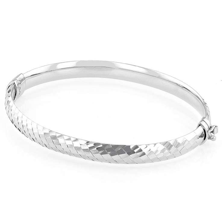 Polished 7mm Tube Bangle Bracelet In Sterling Silver