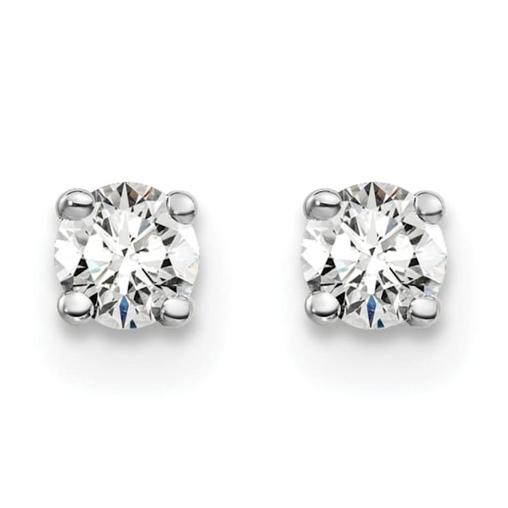 14K White Gold Lab Grown Diamond 1/5ctw VS/SI GH 4 Prong Earrings