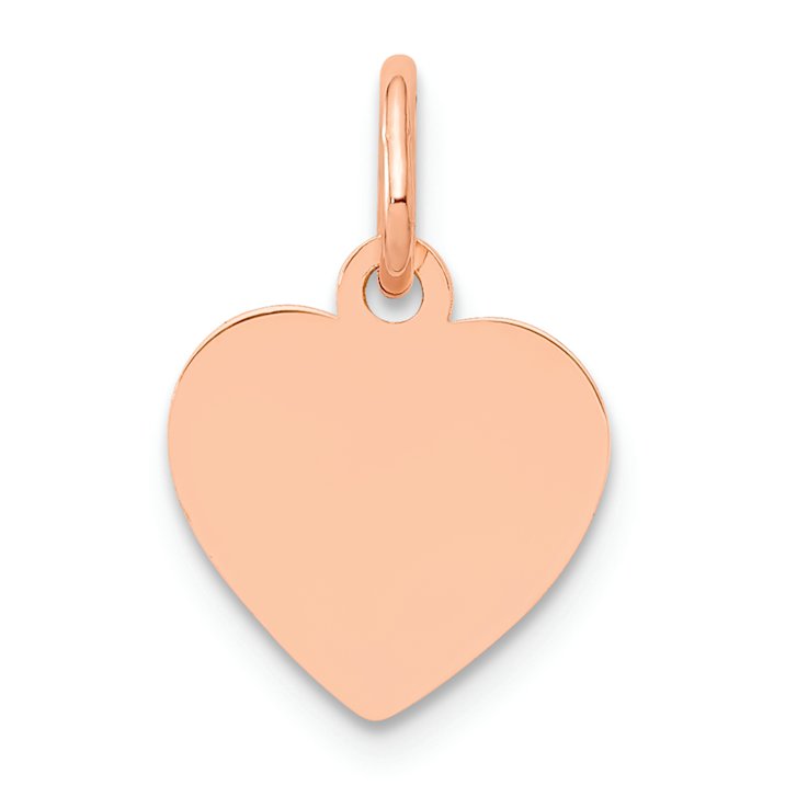 14k Rose Gold Polished Heart Shaped Disc Pendant