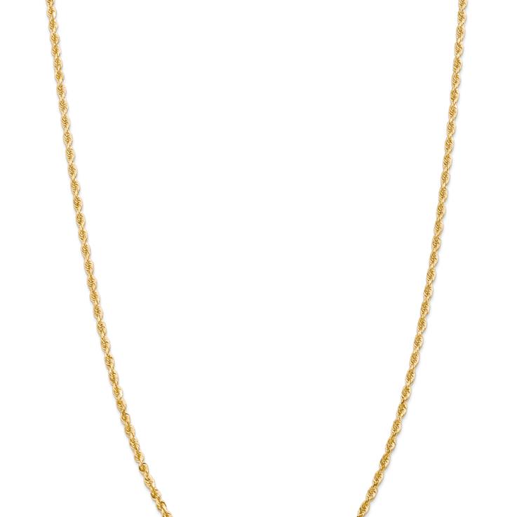 14k Yellow Gold 3mm Solid Diamond-cut Quadruple Rope 16 Inch Chain