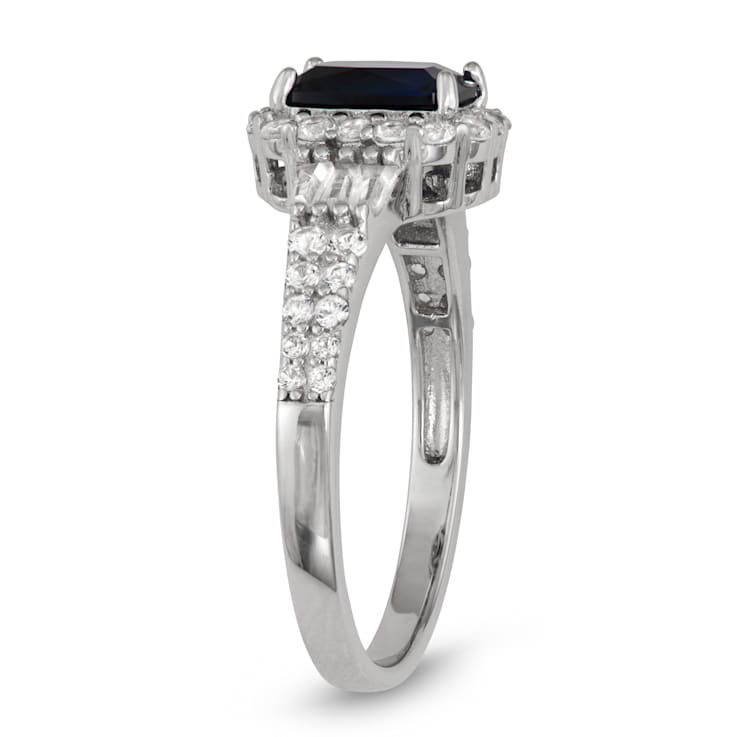 Lab Created Blue Sapphire Sterling Silver Ring 1.52ctw