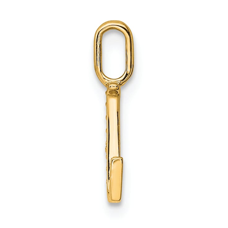 14K Yellow Gold Diamond Letter L Initial Pendant