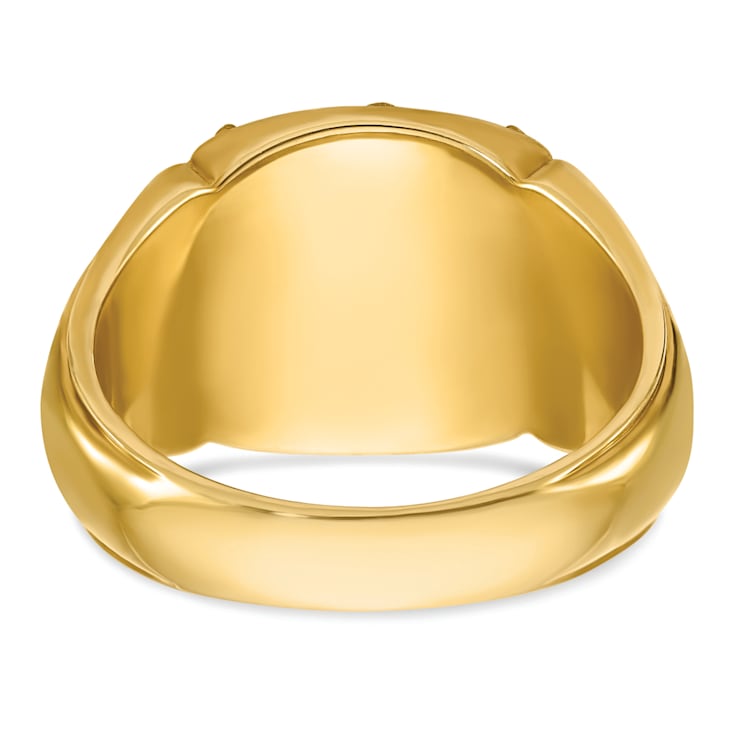 10K Yellow Gold Men's Textured with Enamel Knights Templar Masonic Ring