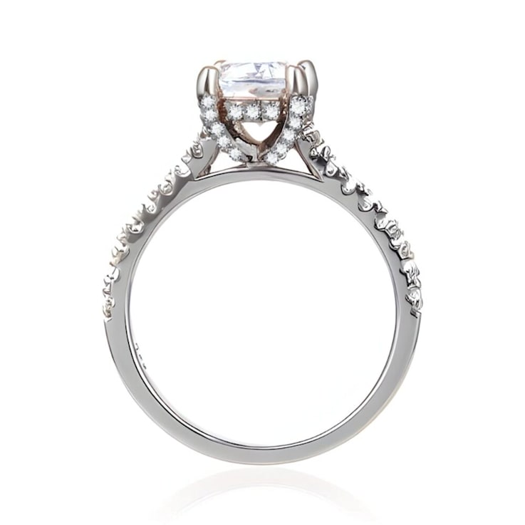 Rhodium Over Sterling Silver Round White Topaz Solitaire Ring 3.28ctw