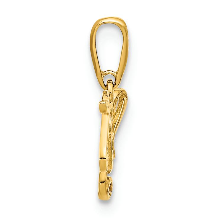 14k Yellow Gold Polished Music Notes Pendant