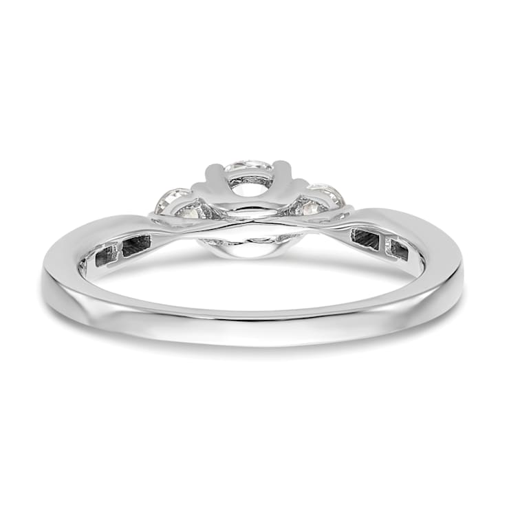 Rhodium Over 14K White Gold Lab Grown Diamond VS/SI GH, 3-Stone Complete
Engagement Ring 0.617ctw