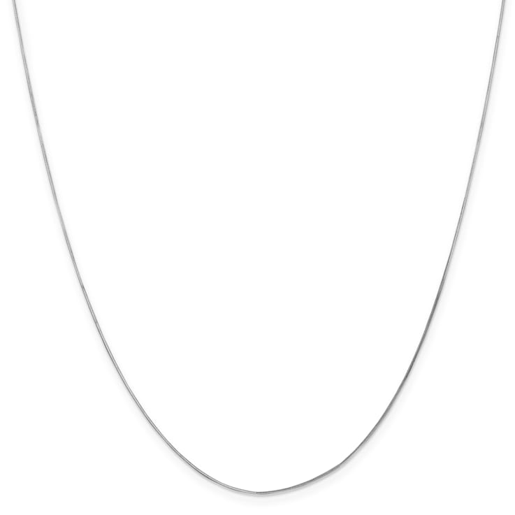 14K White Gold 0.5mm Octagonal Snake Chain Necklace