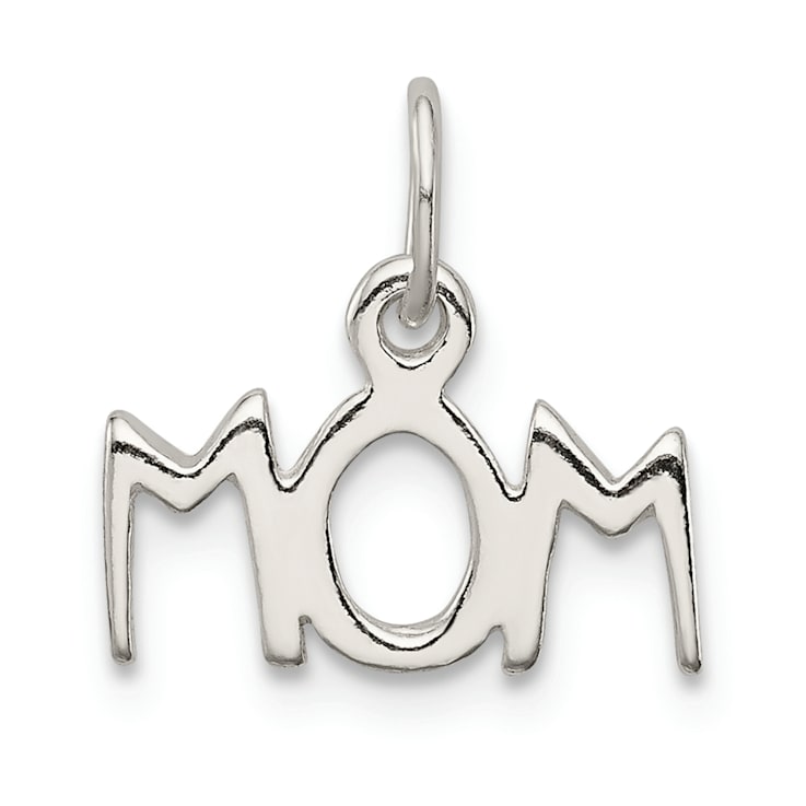 Sterling Silver Polished Mom Charm