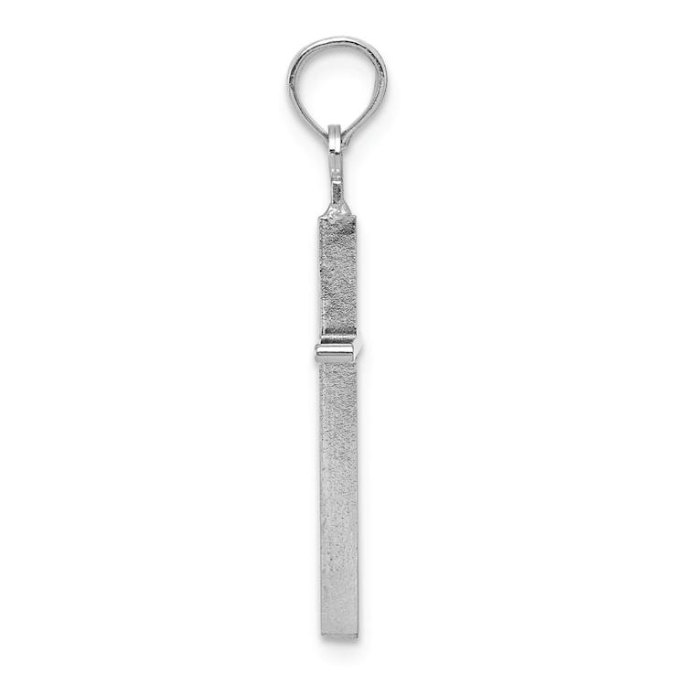 Rhodium Over 14k White Gold Polished Cross Pendant