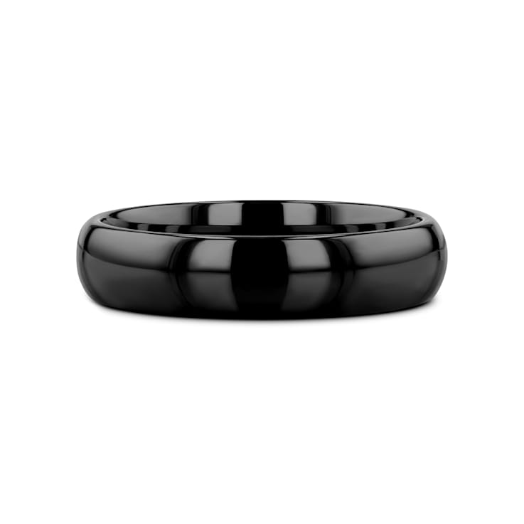 RAVEN Domed Black Tungsten Wedding Band 4mm