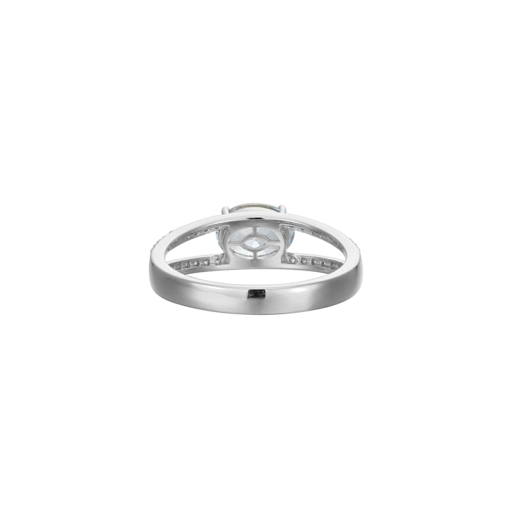 Blue Lab Created Blue Spinel And White Cubic Zirconia Platinum Over
Silver Ring 2.47ctw