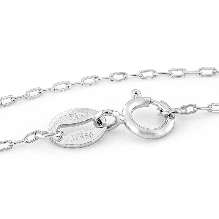 Polished Paperclip Link Bracelet In Platinum 1mm