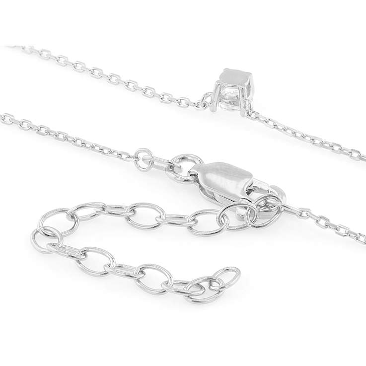 Elegant Lab-Grown Diamond Solitaire Pendant Necklace In Sterling Silver