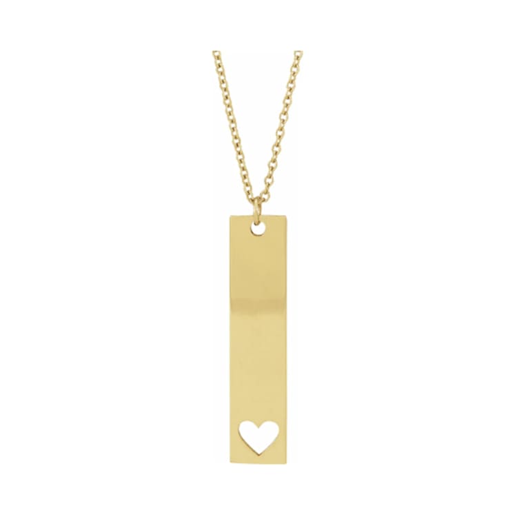 14K Yellow Gold Vertical Bar Necklace