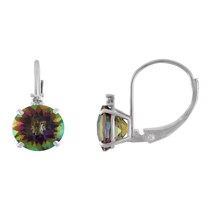 Mystic topaz earrings white hot sale gold